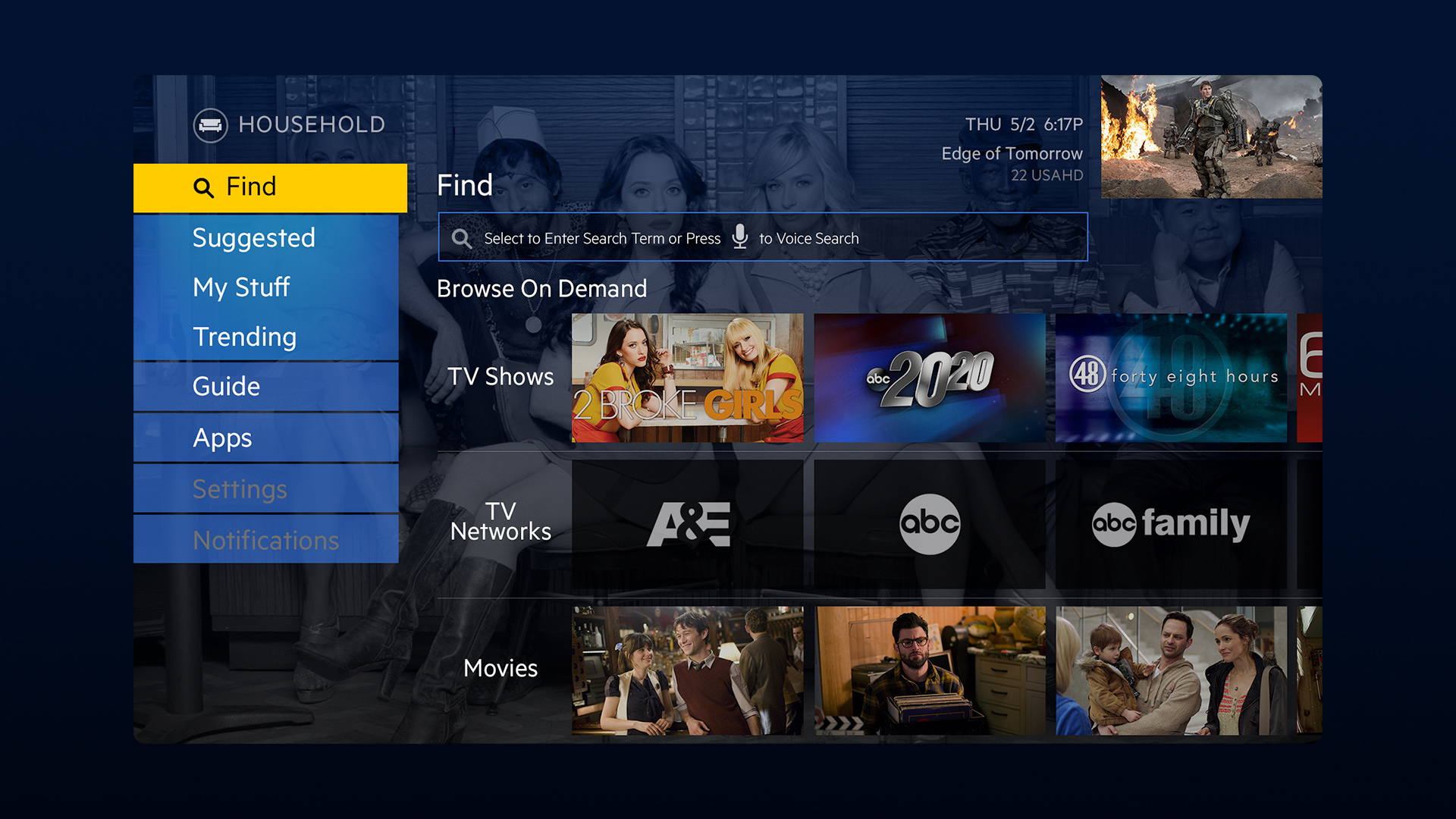 Optimum TV Search Home