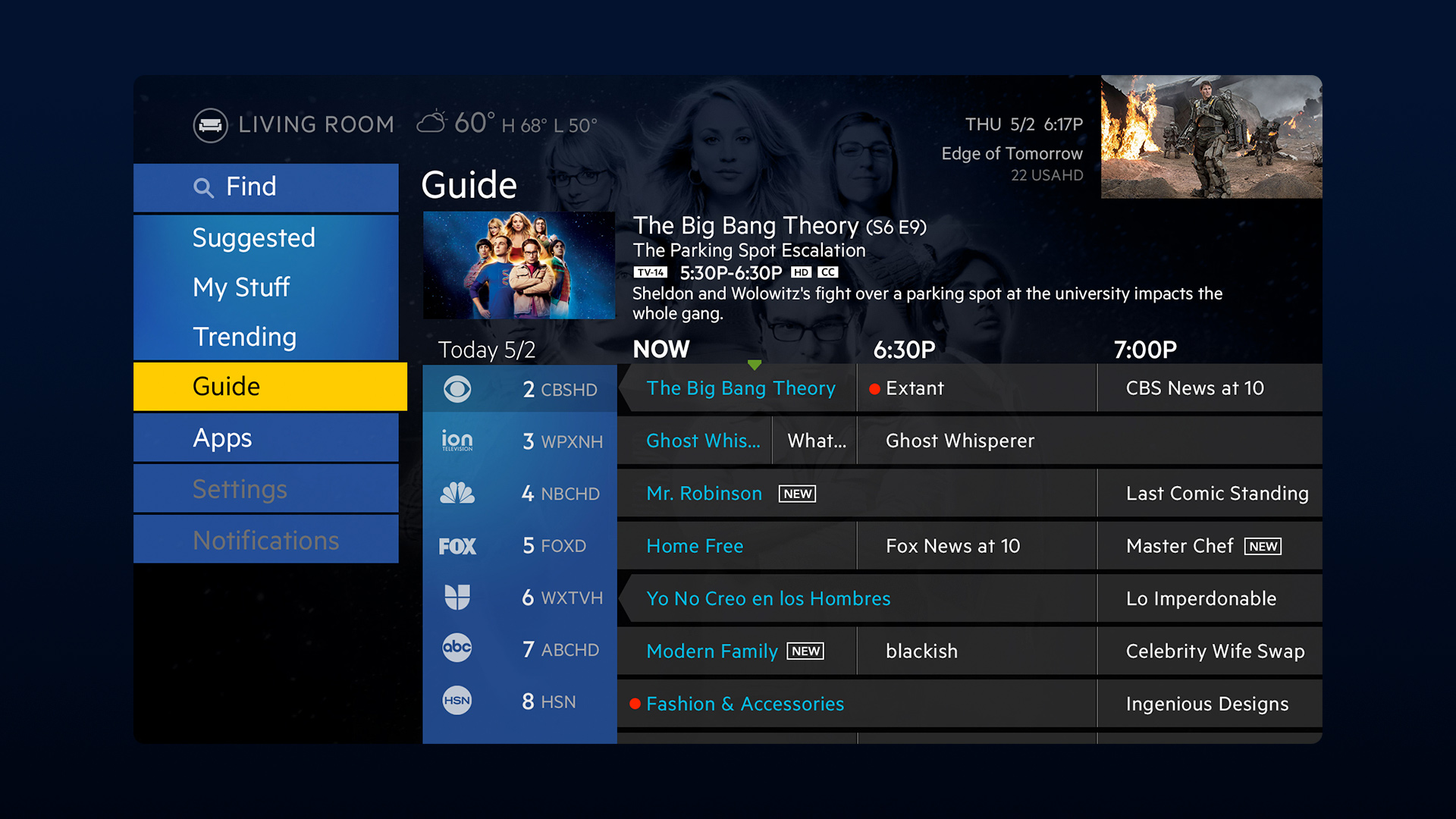 Optimum TV Guide UI